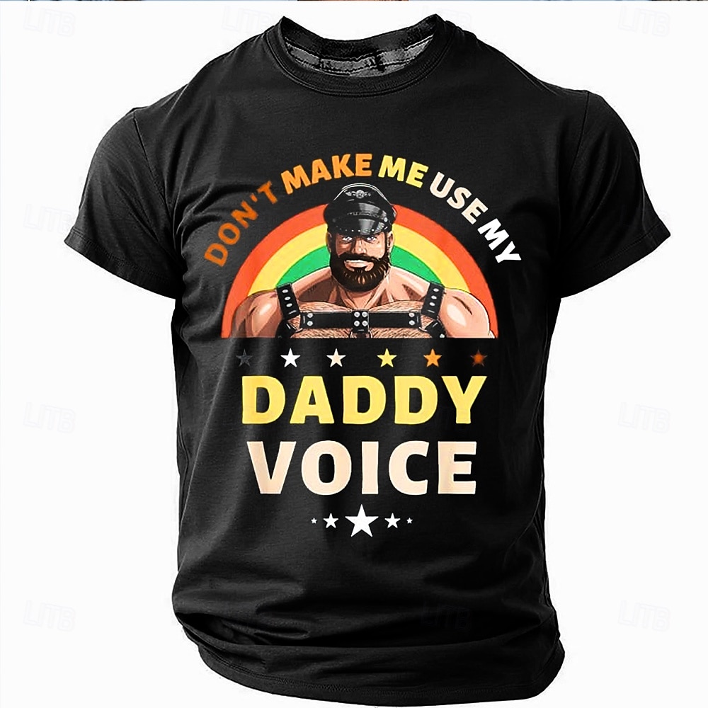 2025年 メンズ面白いショートスリーブTシャツ 'ダディボイスを使わせないで' グラフィックTシャツ  コレクション – $17.99 –P1