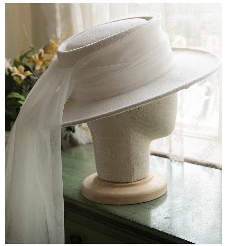 Chapéus Lã Formal Aniversário Vintage Com Tule Capacete Chapéu de 2025 por $41.99 –P3