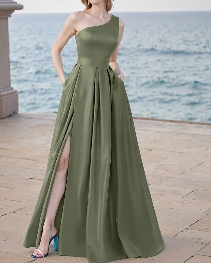 Šaty A-Line Večerní Elegantní Šaty Večerní Párty Black Tie Gala Podlahová Délka Bez Rukávů V Krku Chiffon s Plisováním Kapsa 2025 - $184.99 –P3