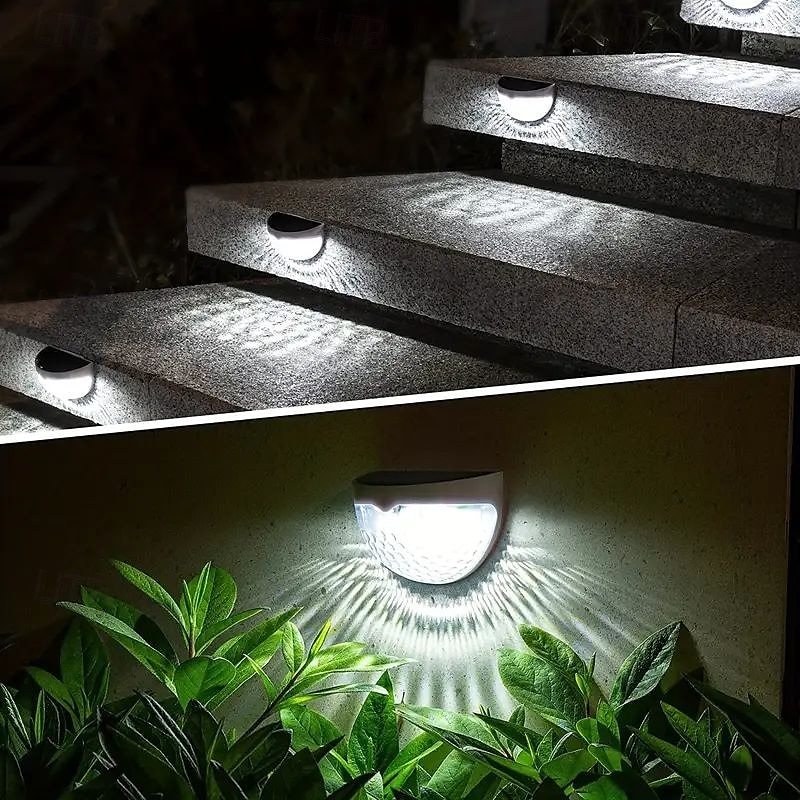4 pezzi luce da parete solare impermeabile per esterni cortile giardino recinzione scala parete balcone recinzione illuminazione luce bianca luce calda radiante del 2025 a $16.49 –P7