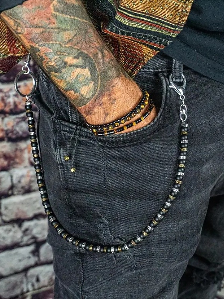 "catena per pantaloni da uomo con perline - stile vintage goth rock per motociclisti, punk e moda di strada" del 2026 a $9.99 –P6