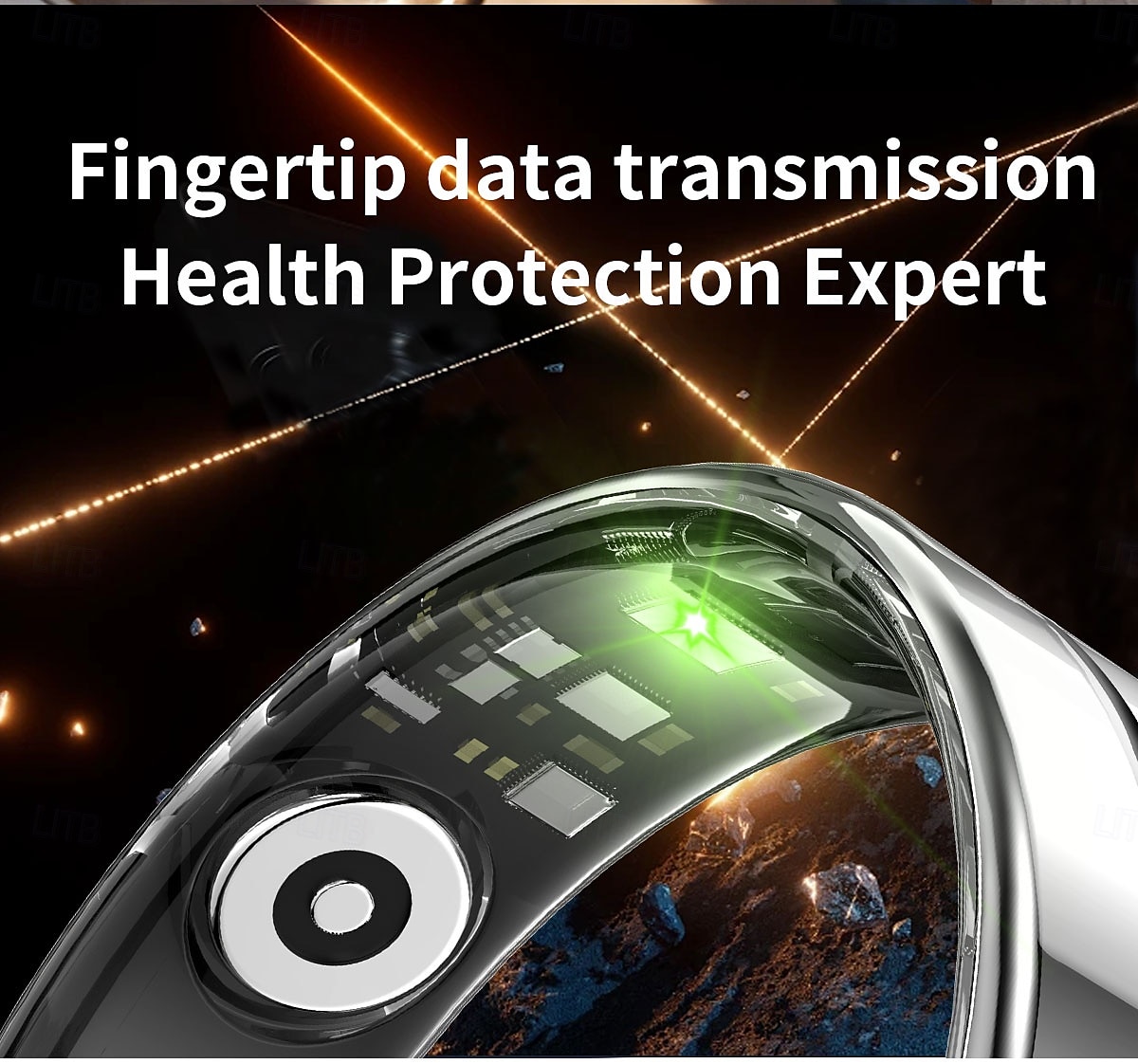 2026年 スマートリングフィットネストacker、超薄型2.2mm軽量インテリジェントリング、5ATM防水ステンレス鋼アクティビティ＆睡眠モニター、7日間の長いバッテリー寿命、Bluetoothウェルネスウェアラブル（男女用）  コレクション – $51.99 –P5