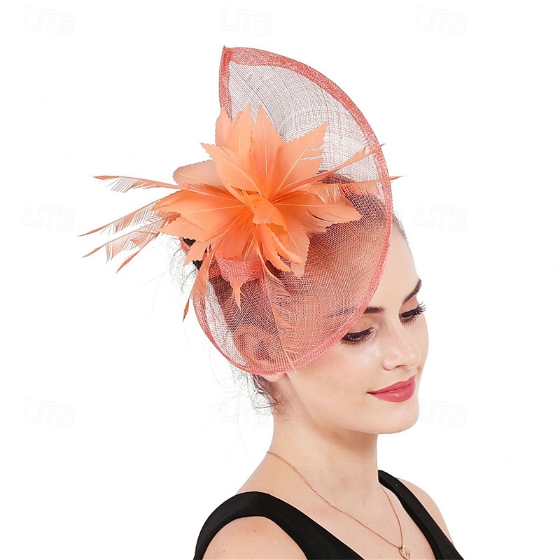 Kopfstück Leinenoptik Federn Hochzeit Abendgesellschaft Elegant Hochzeit Mit Feder Kopfschmuck Kopfbedeckung 2025 - $27.99 –P2