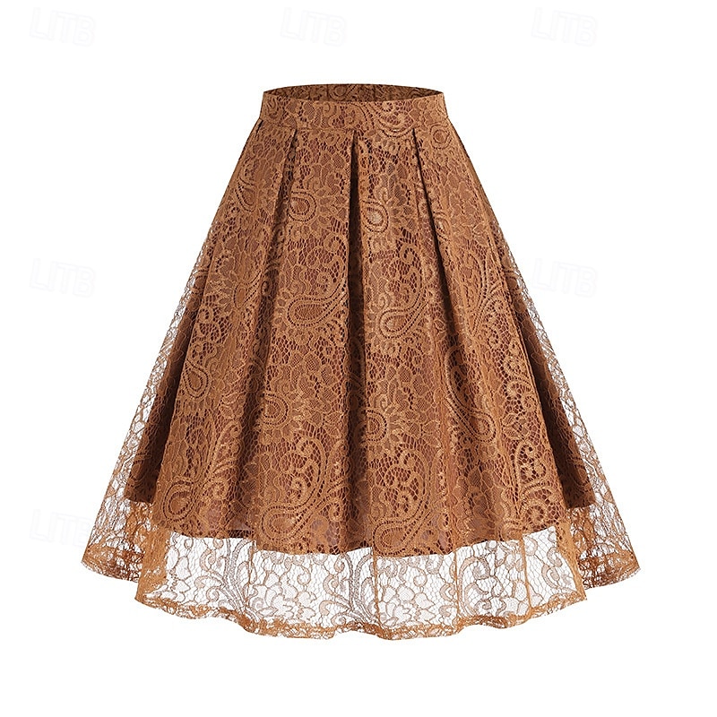 Retro Vintage 1950s Skirt Lace Women's Masquerade Daily Wear Date Bachelorette Party Adults' Skirt 2025 - $21.99 –P10