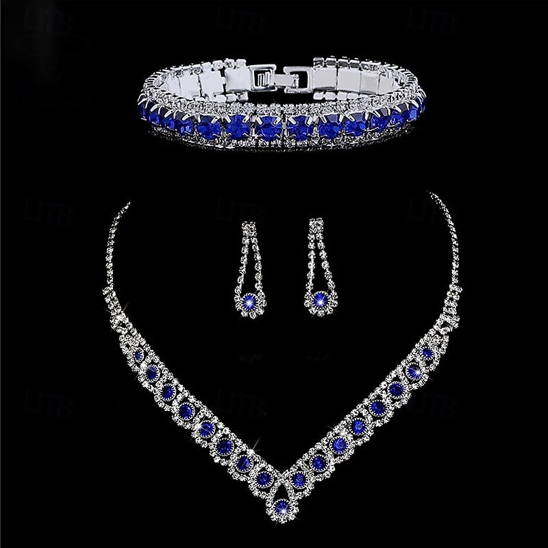 Bruidssieradensets 1 set Legering 1 Ketting 1 Armband Oorbellen Dames Elegant Modieus Gepersonaliseerde Retro Kostbaar Geometrische vorm Sieraden set Voor Bruiloft Bruiloft gast Speciale gelegenheden  2025 - $25.99 –P2