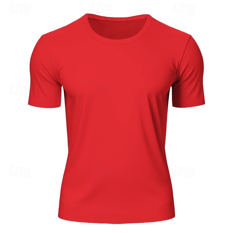 Men's Tee Short Sleeve Shirt Tee Top Short Sleeve Crewneck Spring &  Fall Solid / Plain Color Fashion Designer Quick Dry Vacation Street Going out Black White Red Top Tee for Men 2025 - $11.99 –P7