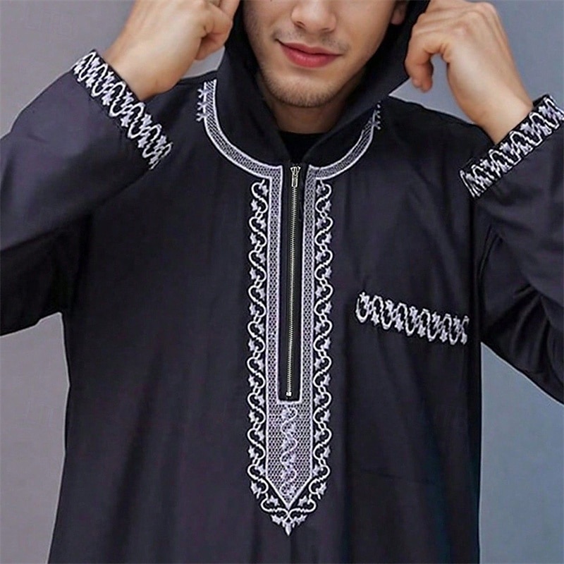 Pánské Společenské oblečení Noční košile Grafické tisky stylové Pohodlné Župany se střihem kimona Domů Denní Polyester Prodyšné Dlouhý rukáv Jaro Černá Bílá 2026 - $42.99 –P3