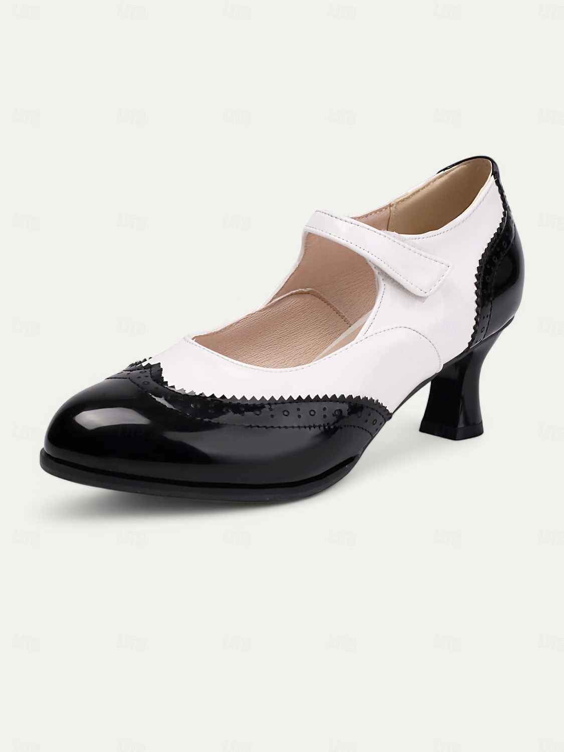 Tacones Mary Jane vintage en rojo y blanco para mujer: zapatos brogue clásicos inspirados en los años 50 para moda retro, baile y ocasiones especiales 2025 - GBP £34 –P5