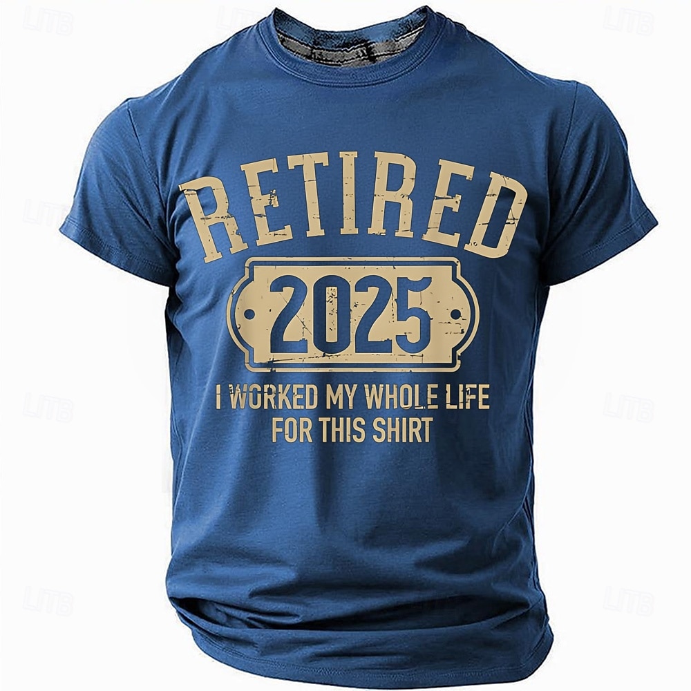 Men's Funny Retired T Shirt Short Sleeve T shirt 3D Print Crew Neck Shirt Fashion Daily Casual Street Casual Daily Black 1 Black 3 Black Summer Spring All Seasons Clothing Apparel S M L XL XXL XXXL 2025 - $19.99 –P2