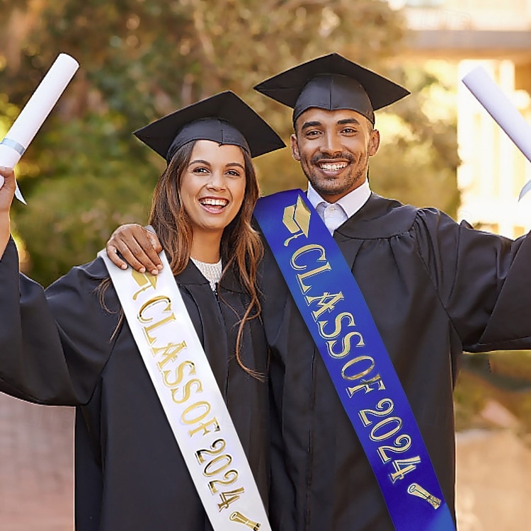 stola di laurea unisex, fascia di laurea semplice, stola d'onore per studenti, fascia in lamina d'oro con tessuto glitterato della classe del 2025, stola d'onore per cerimonia di laurea del 2025 a $4.99 –P3