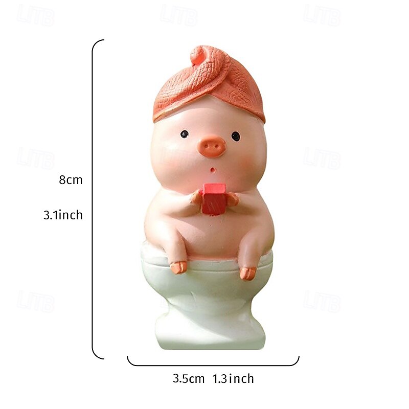 statua animale in miniatura a forma di maiale, decorazione da giardino in resina impermeabile dipinta a mano, piccola statuetta di maiale per casa, cortile, patio, bonsai, ornamento animale in del 2025 a $7.49 –P15