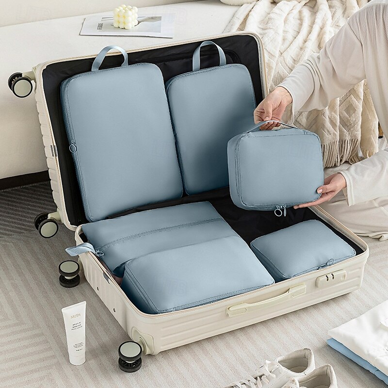 Compression Packing Cubes Set for Travel Luggage Storage and Organizer Space Savers, Digital, Toiletry, Makeup, Clothes, Shoes, Travel Bags 2025 - $26.79 –P4