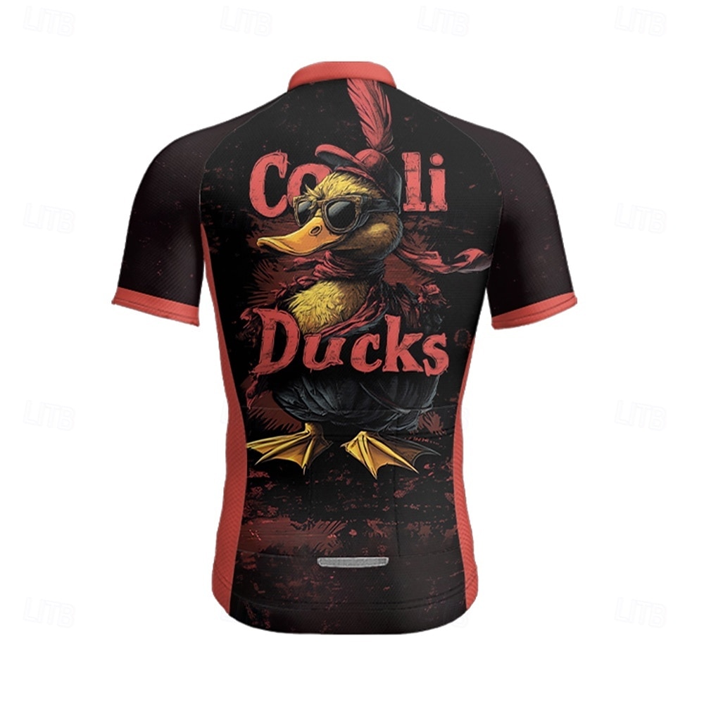 Bărbați Jersey de ciclism Manșon scurt Bicicletă Tricou Tee Jerseu cu 3 buzunare spate Ciclism montan Respirabil Uscare rapidă Proiectare anatomică Wicking Roz Închis Negru Alb Animal Desene Animate 2025 - $25.99 –P20