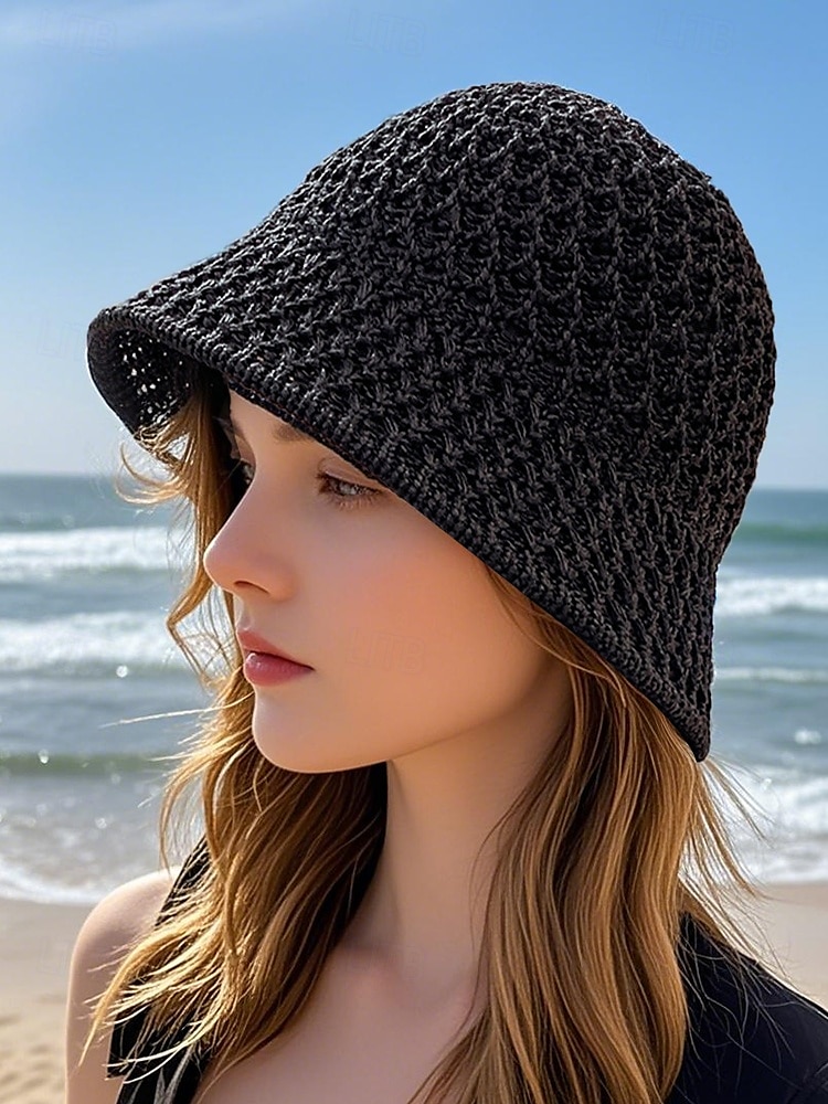 Chapeau de paille vintage pour femme – chapeau de soleil respirant tissé à la main, léger et pliable, chapeau de plage élégant pour les vacances d'été, les voyages et les activités de plein air de 2025 ? $14.99 –P1