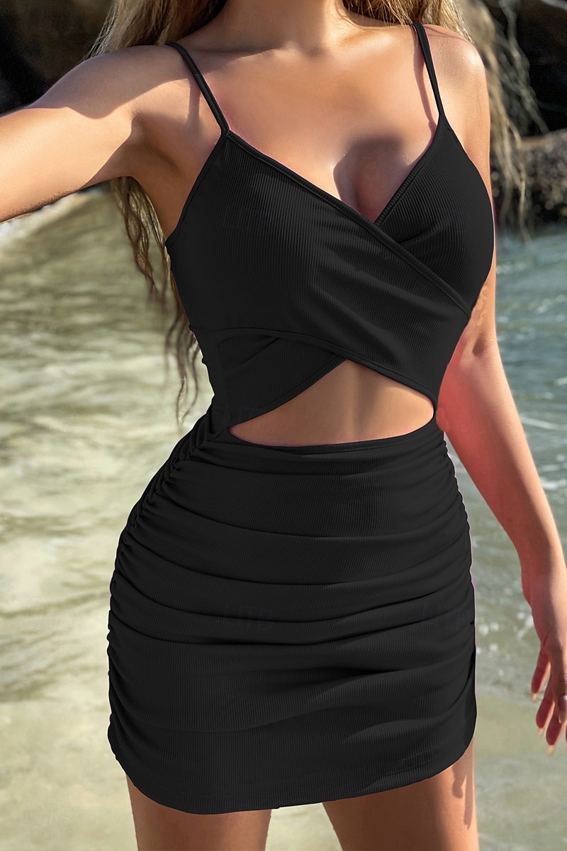Per donna Mini Abito Abito Bianco Abito da laurea Abito Sottoveste Moda All'aperto Compleanno Laurea Vestibilità regolare Semplice Senza Maniche Spalline sottili Nero Bianco Rosa Blu Reale Estate del 2025 a $29.99 –P13