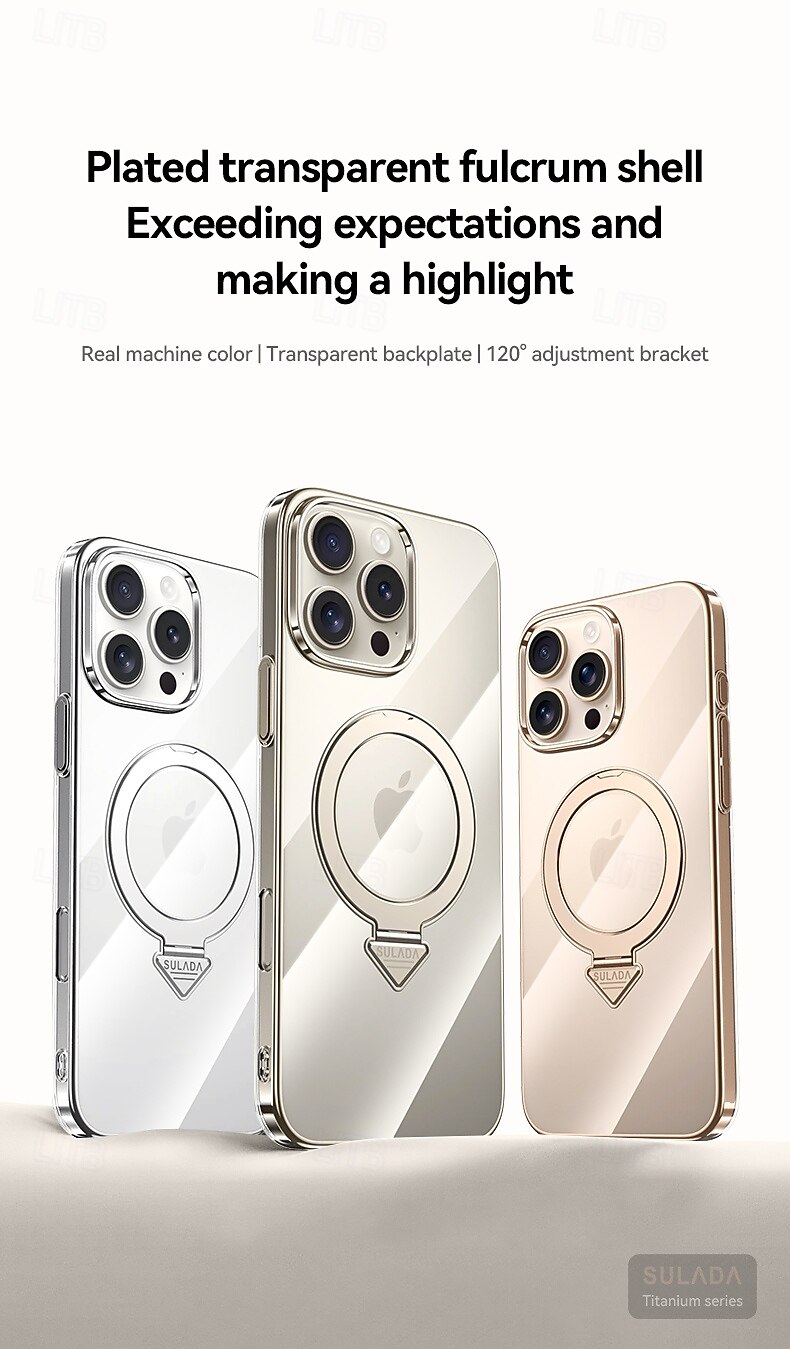 Phone Case For iPhone 17 Pro Max 17 Air 16 15 Pro Max Back Cover with Stand Holder Magnetic Support Wireless Charging Retro PC 2025 - $18.99 –P1