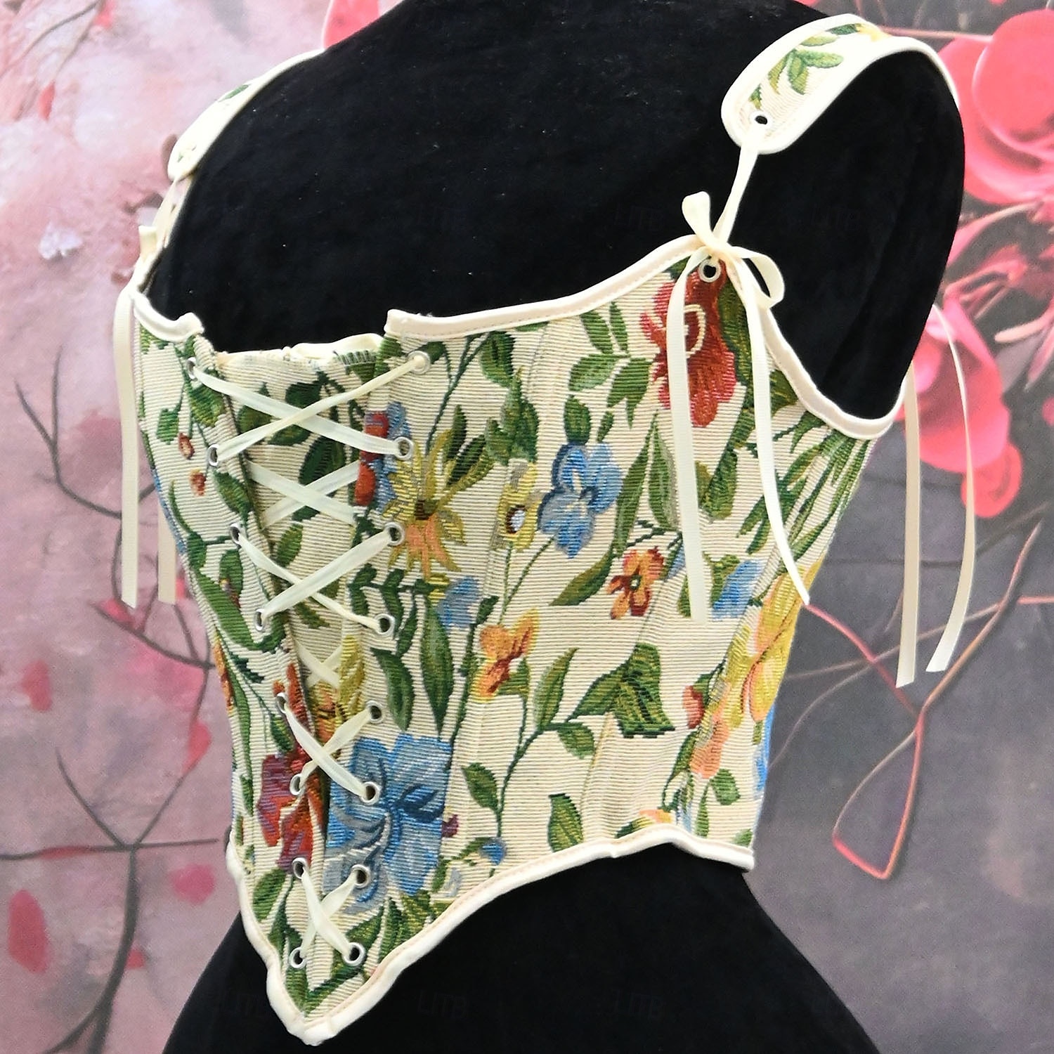 Retró Középkori Reneszánsz Fűző Prsluk Bustier Viking Fűzős Virágos Jelmez Női Kelta Fantasy Mindszentek napja Farsang Teljesítmény Parti LARP Felnőttek Fűző 2025 - $30.99 –P14