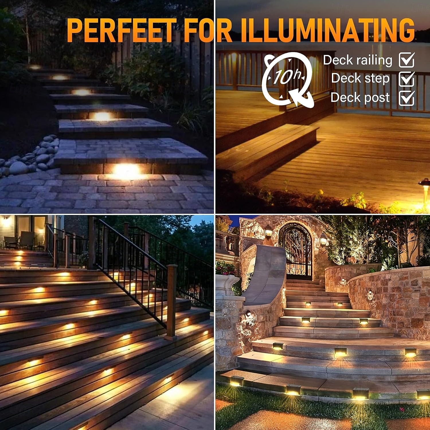 LED Solar Outdoor Wall Lights Step Lights Waterproof Up and Down Security Wall Lamps Energy Saving Step Lights LED Lighting for Garden Step Stair Yard Pathway Backyard Decoration Solar Fence Lights (Warm/White) 2026 - $10.99 –P6