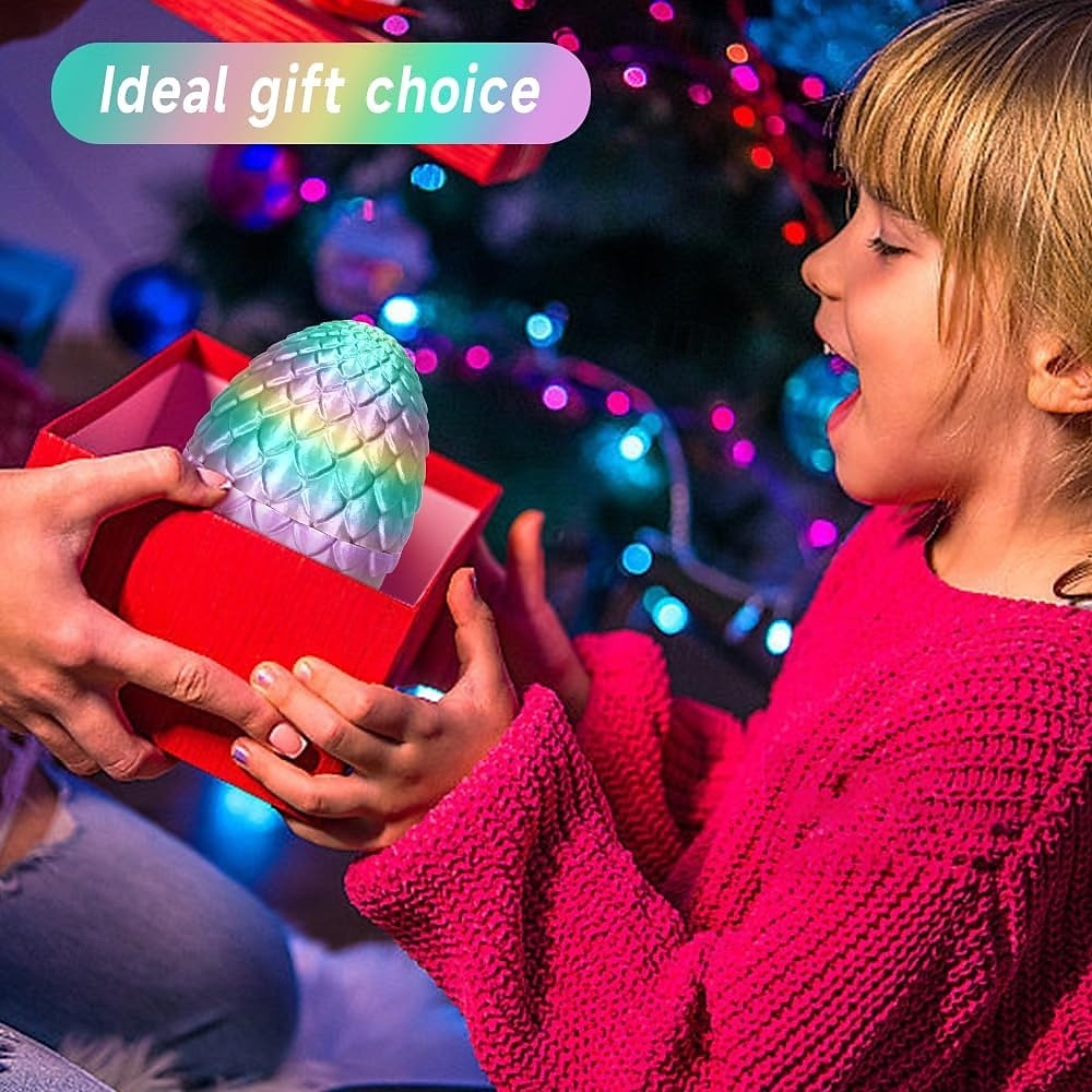 Huevo de dragón de Pascua impreso en 3D, huevo de dragón de cristal misterioso, juguetes antiestrés sorpresa, huevos de Pascua articulados, huevos de dragón de cristal con dragón en el interior 2025 - $15.99 –P16