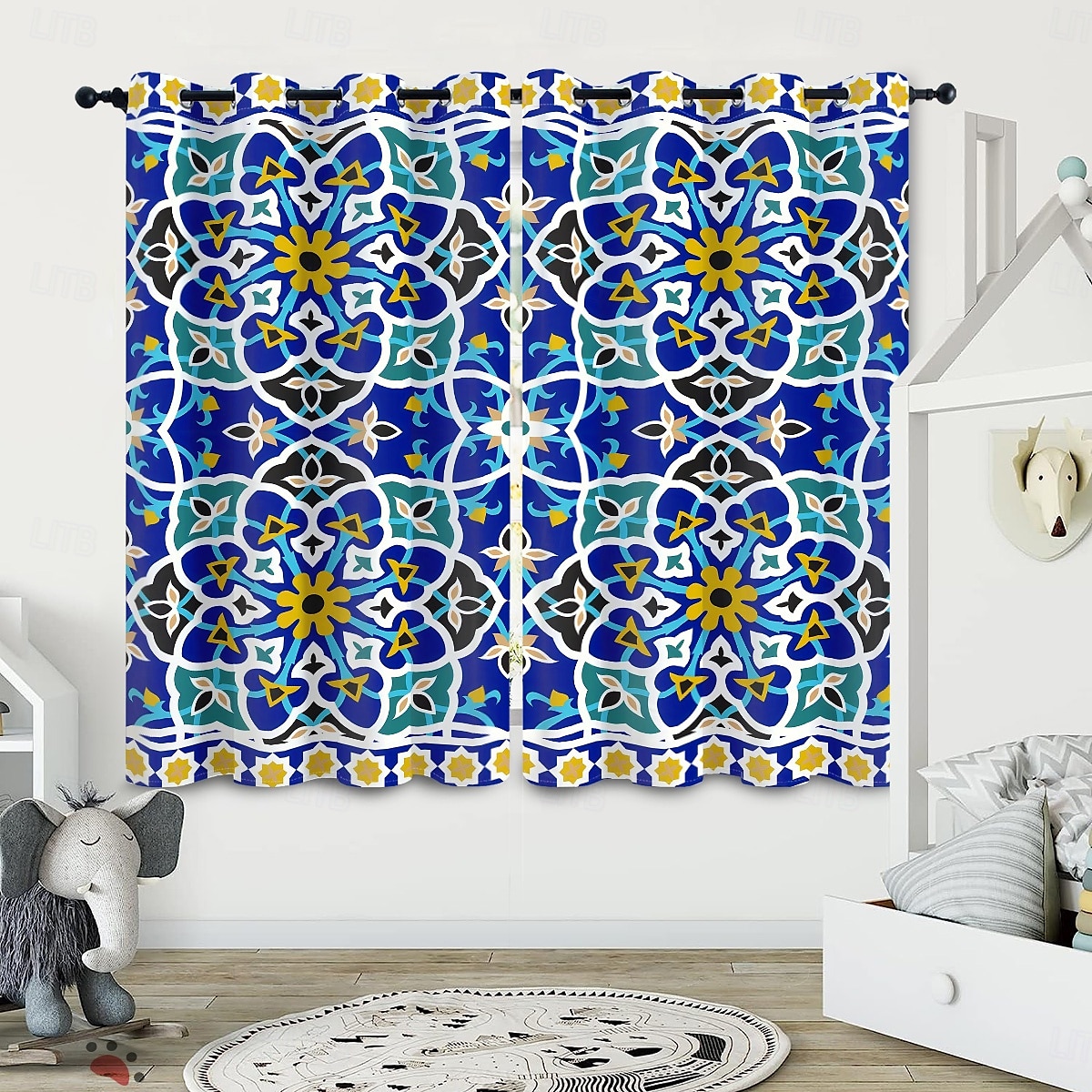 Verdunkelungsvorhänge Geometrisch Bohemian Isolierung Außen Balkon Ruhe Wohnzimmer Heimdekoration 2-teiliger Satz 3D Digitaldruck Perforiert 2025 - $30.99 –P11