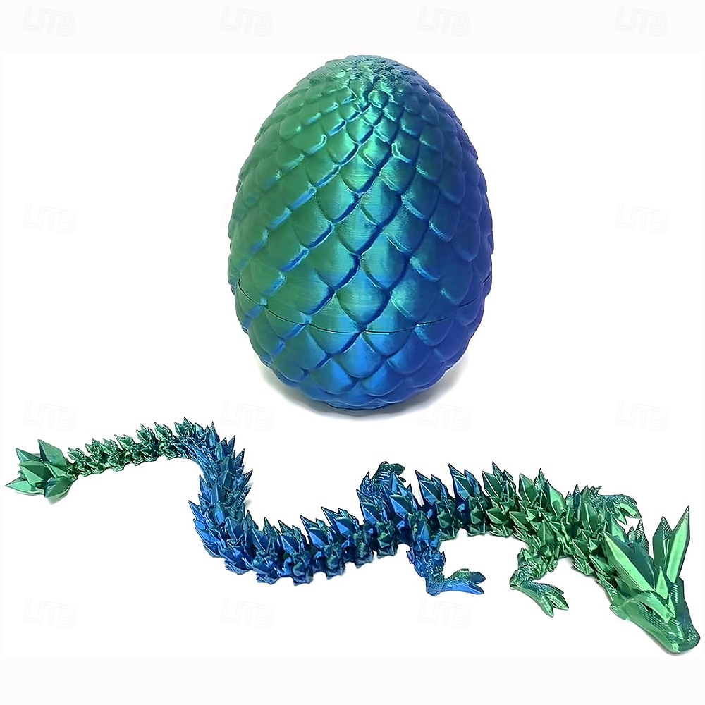 Huevo de dragón de Pascua impreso en 3D, huevo de dragón de cristal misterioso, juguetes antiestrés sorpresa, huevos de Pascua articulados, huevos de dragón de cristal con dragón en el interior 2025 - $15.99 –P8