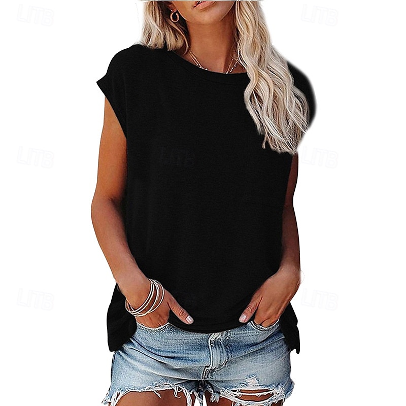 Naisten Camisole Tank Top Yhtenäinen väri Tyylikäs Vapaa-aika Hihaton Tiukka pyöreä kaula-aukko Tavalliset topit Päivittäin Pyhäpäivä Musta Valkoinen Punastuvan vaaleanpunainen Harmaa Kesä Kevät 2025 - $16.99 –P4
