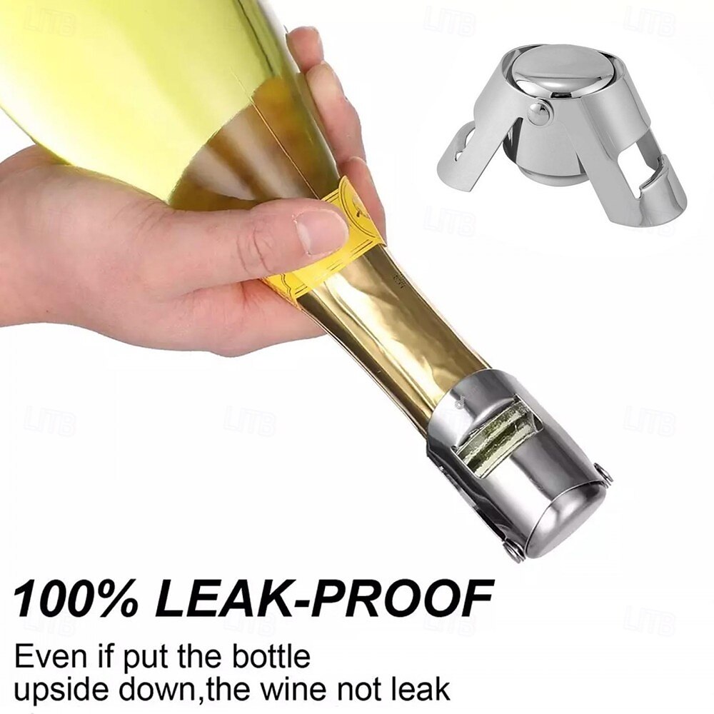 Stainless Steel Champagne Bottle Stopper Vacuum Sealed Sparkling Champagne Wine Bottle Saver Stopper Cap Bottle Opener Bar Tool Portable Stainless Latches Champagne Sparkling Wine Bottle Stopper 2026 - $9.99 –P8
