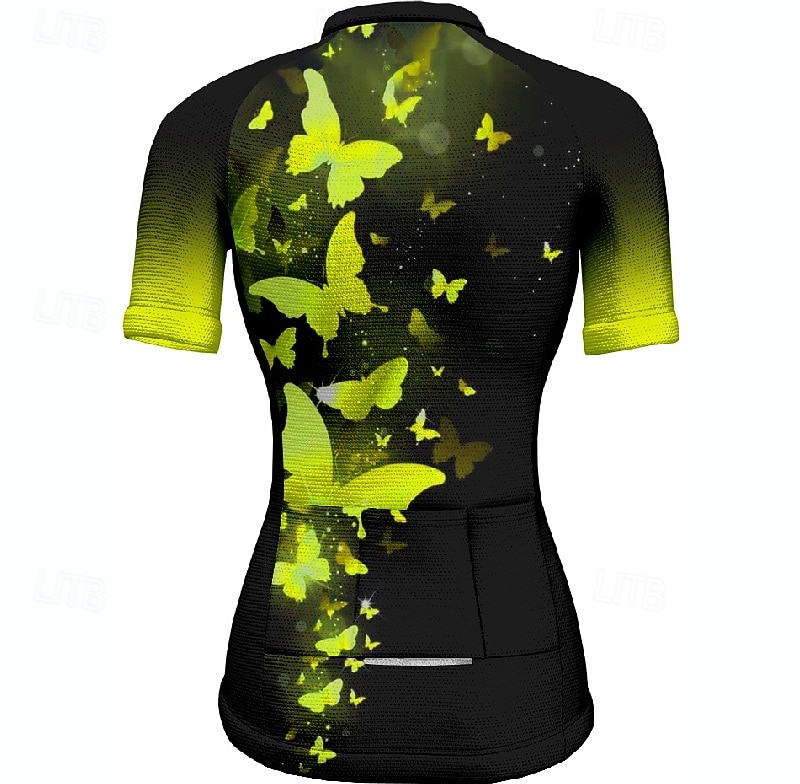 Pentru femei Jersey de ciclism Fluture Manșon scurt Bicicletă Tricou Tee Jerseu cu 3 buzunare spate Ciclism montan Uscare rapidă Proiectare anatomică Wicking Respirabil Sport Rosu Albastru Verde 2026 - $23.99 –P5