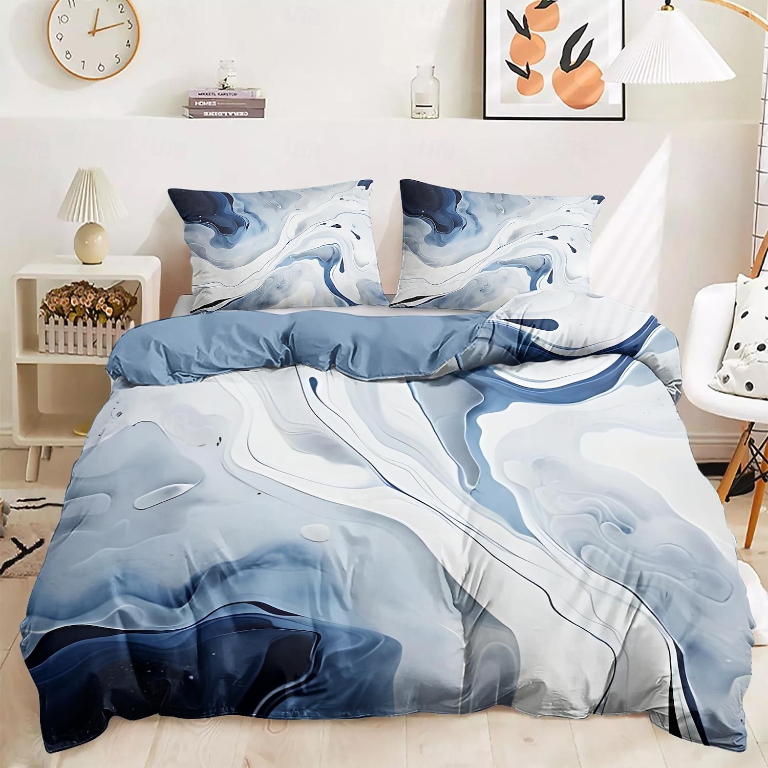 Capa de Edredom Impressão de Mármore Tamanho Queen Conjuntos de Cama Capa de Edredom Macia Leve Capa de Conforto com 2 Fronhas para Verão e Primavera de 2025 por $60.99 –P5