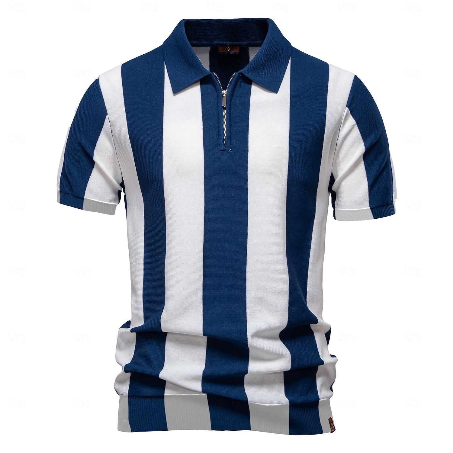 Per uomo Polo Maglione polo lavorato a maglia Formale Lavoro Collo ripiegato Manica Corta Confortevole Stile Vecchio Denaro A righe Strisce verticali Stripe-Trim Righe Primavera Nero Giallo Blu marino del 2025 a $27.99 –P13