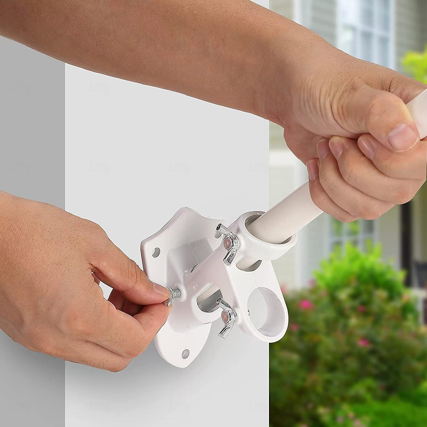 Держатель для флагштока кронштейн для уличного флагштока прочный металлический кронштейн для флага кронштейны из алюминиевого сплава уличный держатель для флага - прочный без ржавчины двухпозиционный 2025 - $11.99 –P1