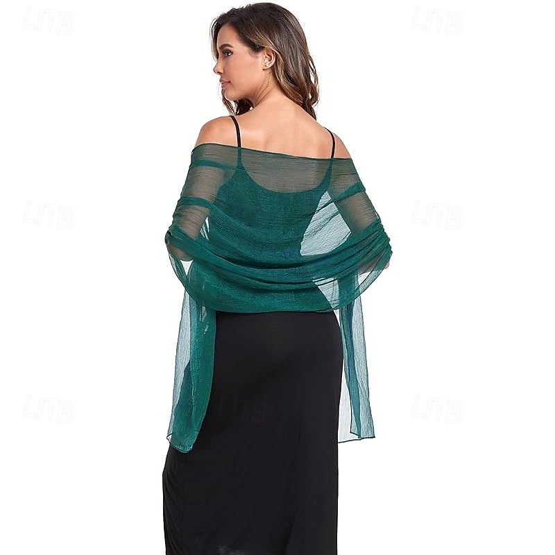 Damesomslag Elegant Mouwloos Polyester Bruiloftsomslagen Met Pure Kleur Voor Feest Lente zomer 2025 - $7.99 –P7