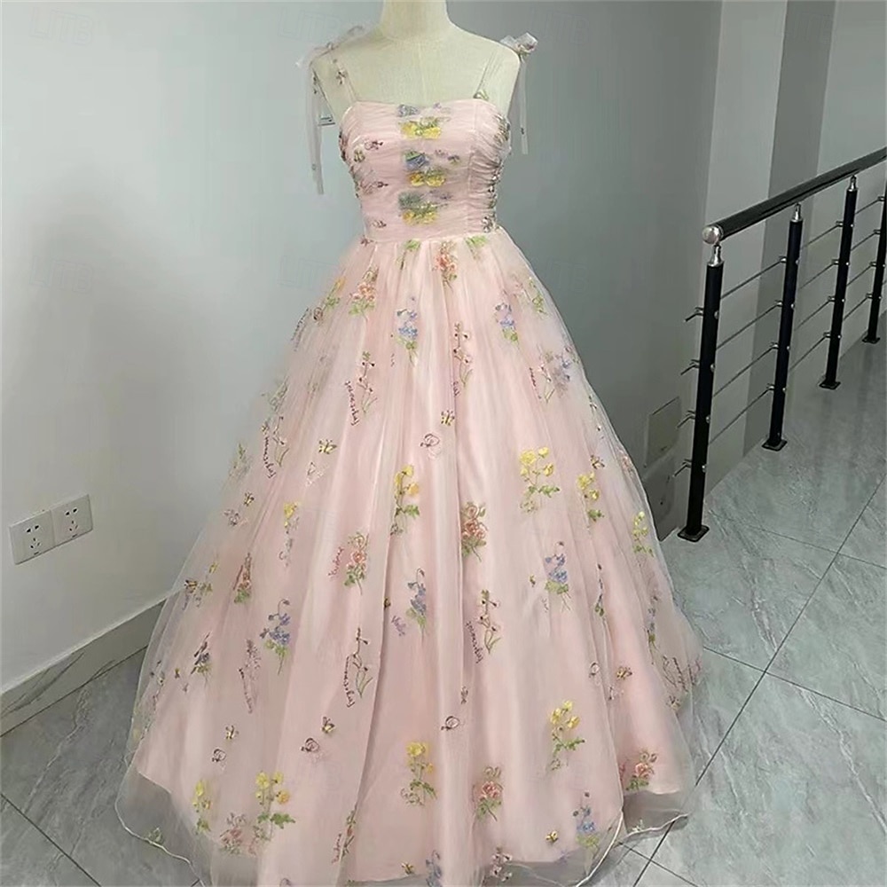 Ball Gown A-Line Quinceanera Dresses Elegant Dress Wedding Wedding Guest Floor Length Sleeveless Spaghetti Strap Polyester Backless with Pleats Sequin 2025 - $89.99 –P7