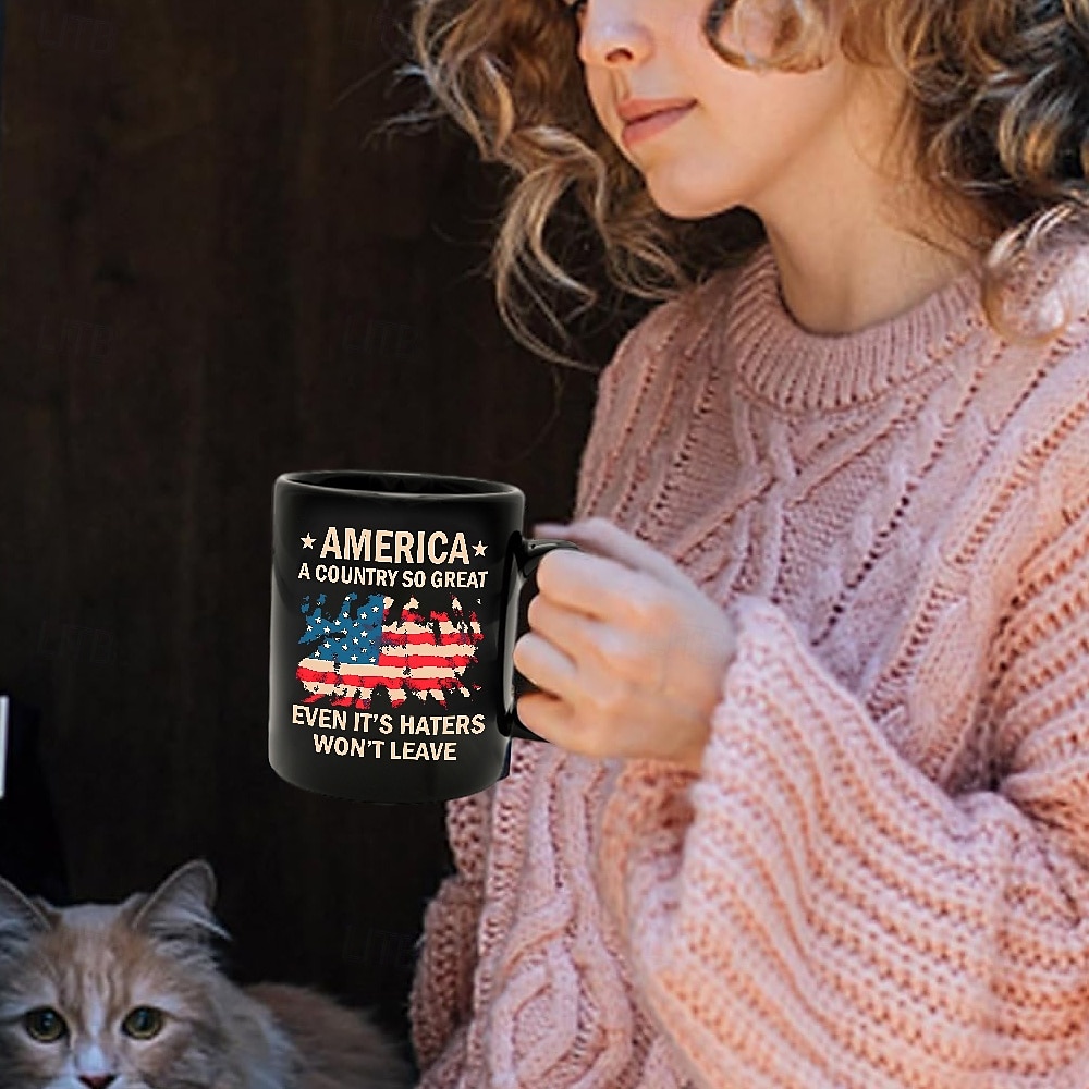 Patriotic Coffee Mug America A Country So Great 11oz Black Ceramic Cup Funny USA Gift for Men Women Veterans Independence Day Political Humor Drinkware 2025 - $15.49 –P2