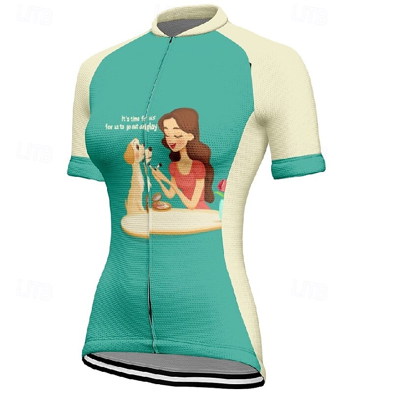 Femmes Maillot de cyclisme Manche Courte Cyclisme T-shirt Maillot avec 3 poches arrière VTT Vélo tout terrain Respirant Séchage Rapide Design Anatomique Évacuation de l'Humidité Rose Bleu Graphique de 2025 ? $23.99 –P4