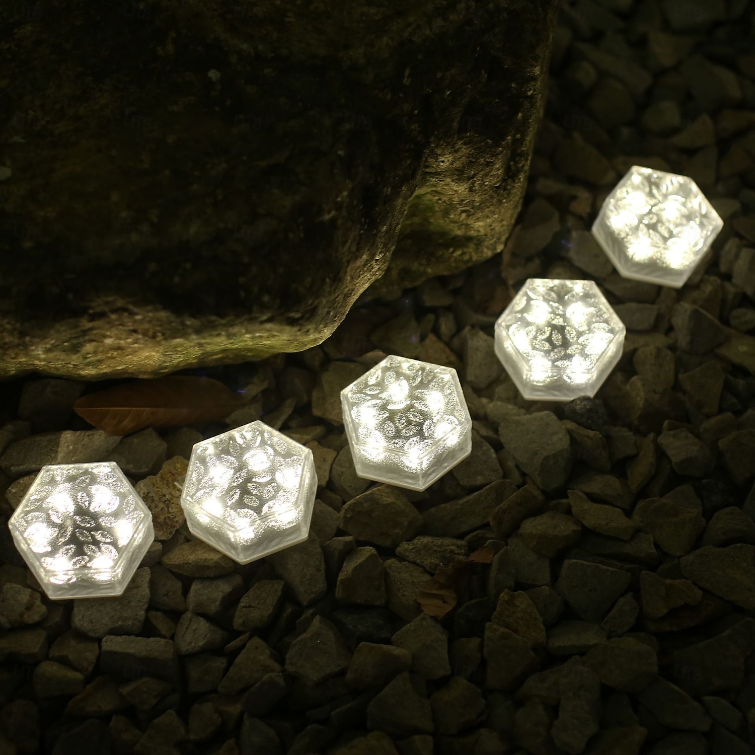 lampy solarne zewnętrzne lampy w kształcie kostek lodu wodoodporne lampy zewnętrzne, oświetlenie ścieżek, utrzymują oświetlenie ogrodu, krajobrazu, ścieżki, podwórka, patio przez 10 godzin 2025 - $9.99 –P3