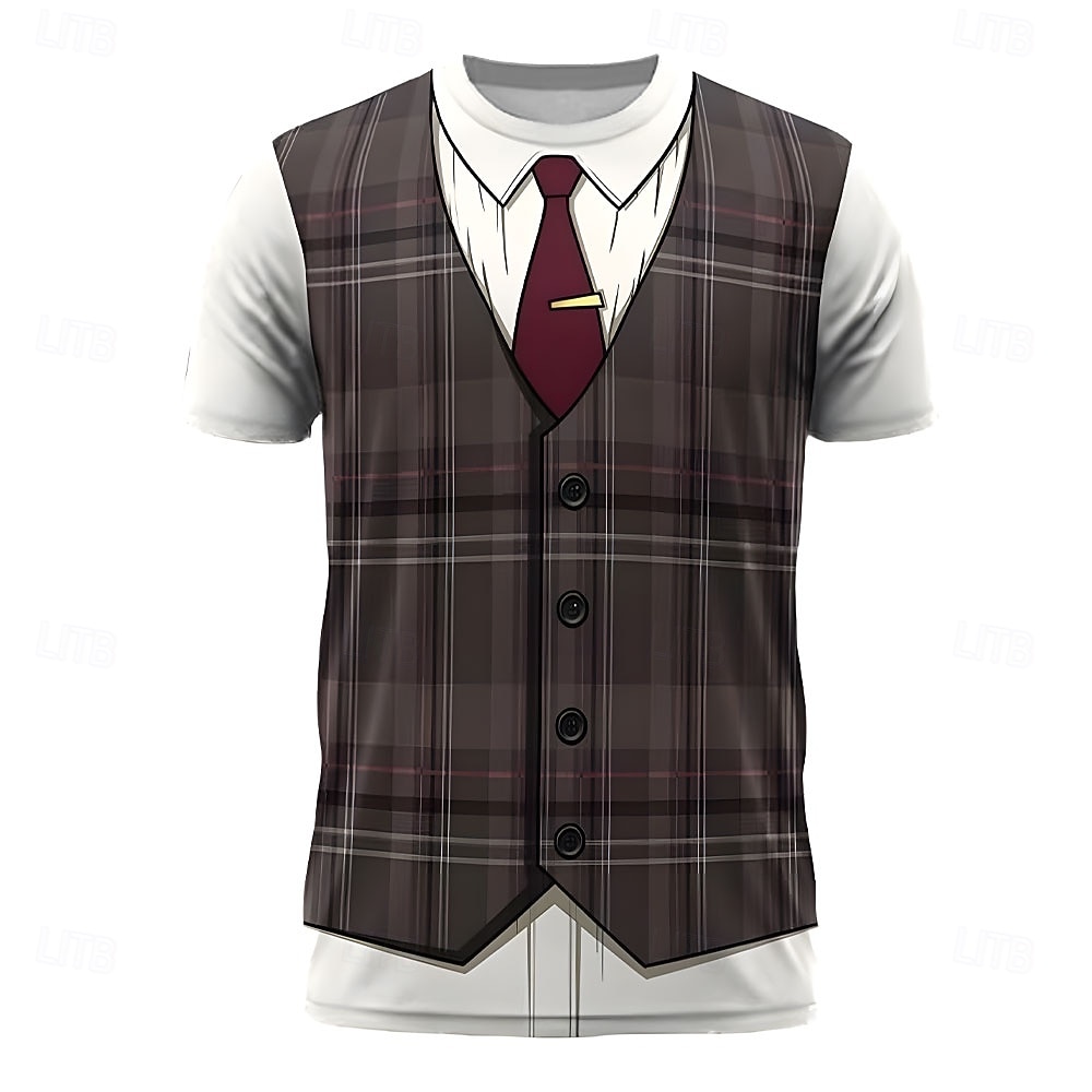 Homens Smoking Ocasiões Especiais Camiseta Manga Curta Camiseta Impressão 3D Gola Redonda Camisa Exagerado Designer Festa Feriado Bandagem Cinzento Verão Primavera Roupa S M L XL XXL XXXL de 2026 por $17.99 –P1