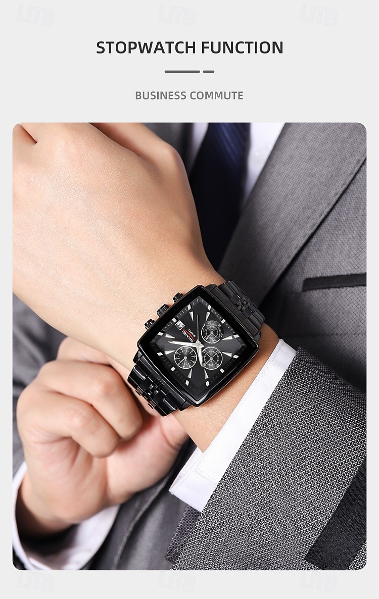 SKMEI Multi Functional Timing Business Men's Watch Waterproof Luminous Calendar Steel Strip Men's Watch 2025 - $39.99 –P3
