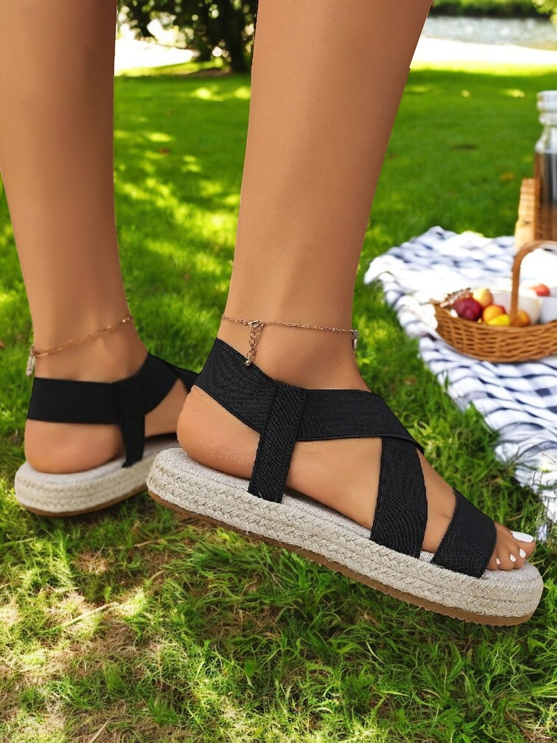 Women's Colorful Espadrille Platform Sandals – Stylish and Comfortable Strappy Summer Sandals for Casual Outfits and Beach Vacations 2025 - $19.99 –P3