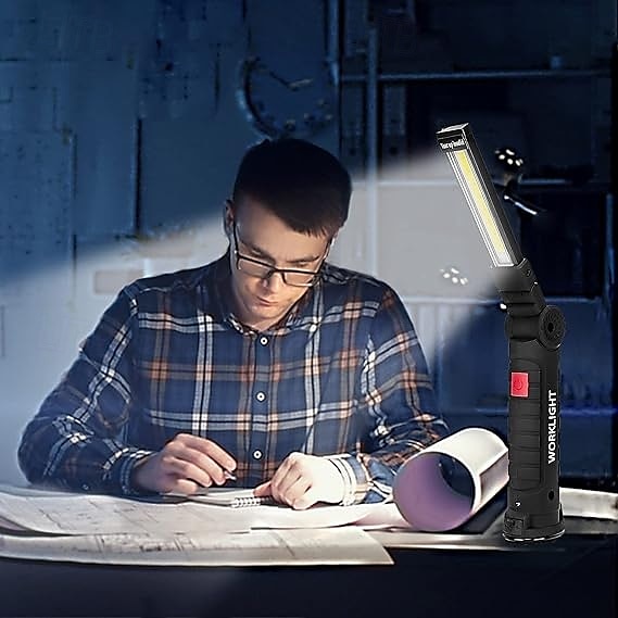 Lampe de travail rechargeable à LED 1 pièce avec 5 modes d'éclairage sélectionnables dotée d'une base magnétique et d'une conception pliable polyvalente. Idéal pour les réparations automobiles, le de 2025 ? $13.99 –P2