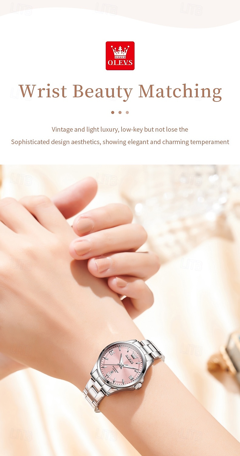 OLEVS 3668 New Women's Quartz Wristwatch Silver Solid Steel Strap Waterpoof Luminous Watch Mother's Day Gift for Woman Simple Fashion Ladies Watch 2026 - $35.99 –P3