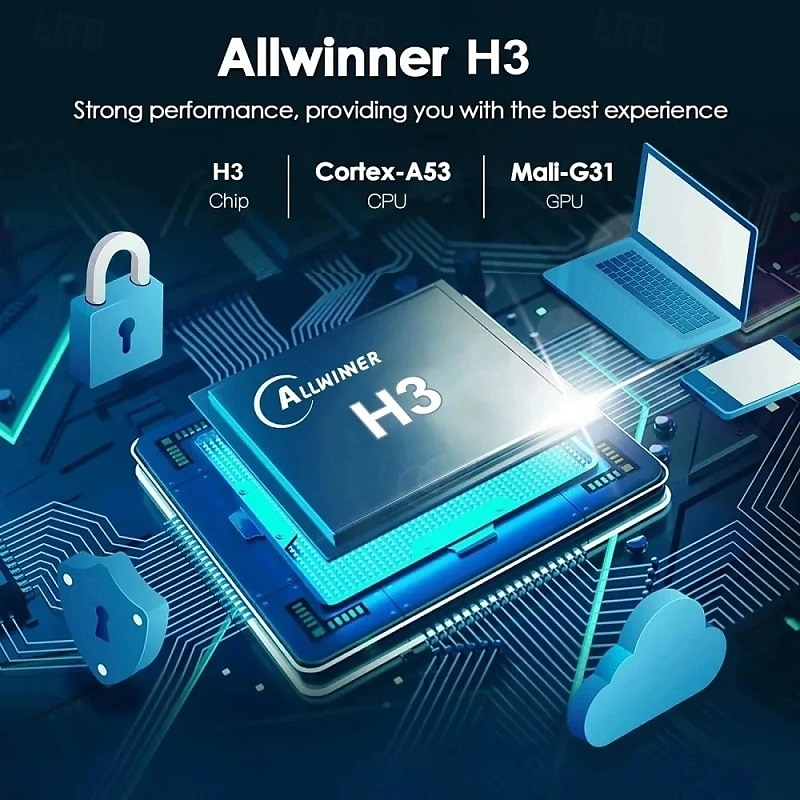 Андроид 12 ТВ-бокс Q3 Цифровой дисплей Cortex-A53 8GB 1 Гб 2025 - $43.99 –P3