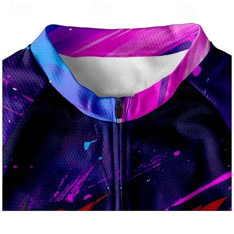 Homme Maillot de cyclisme Manche Courte Cyclisme T-shirt Maillot avec 3 poches arrière VTT Vélo tout terrain Respirant Séchage Rapide Design Anatomique Évacuation de l'Humidité Pourpre foncé Bleu de 2025 ? $25.99 –P5