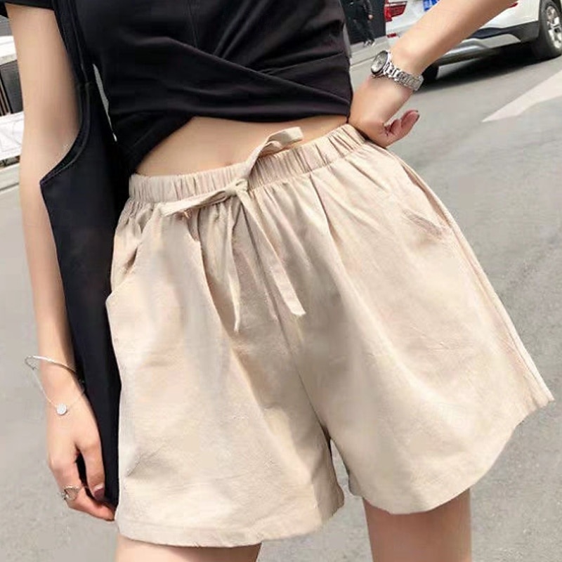Femmes Short en coton et lin Shorts Slacks Streetwear Occasionnel Court Naturel Uni Avec Poches Conception à cordon élastique Confortable Vacances Rue Carmin Vert forêt Bleu ciel clair Gris Été Coupe de 2025 ? $11.99 –P2