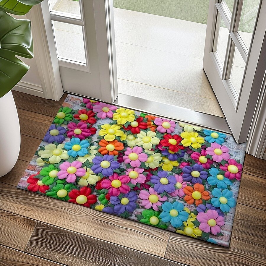 Blumen Fußmatte Küchenmatte Fußmatte rutschfeste Teppich Innen- und Außenmatte Schlafzimmerdekor Badezimmermatte Eingangs-teppich Frühling Sommer 2025 - $13.99 –P1