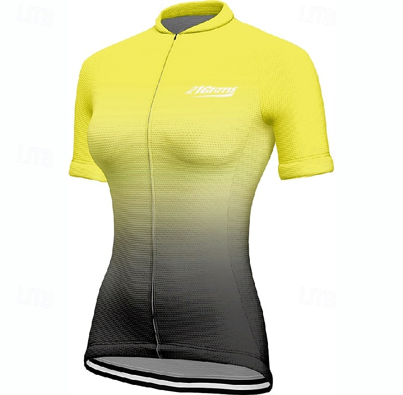 Per donna Maglia da Ciclismo Sfumatura Manica Corta Bicicletta Maglietta Maglia con 3 tasche posteriori Mountain Bike MTB Asciugatura Rapida Design Anatomico Assorbente Traspirante Gli sport Giallo del 2026 a $27.99 –P10