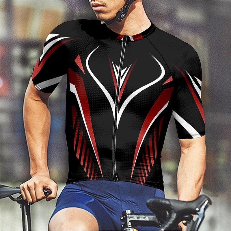 Homme Maillot Velo Cyclisme Manche Courte Cyclisme Tee-shirt Maillot avec 3 poches arrière VTT Vélo tout terrain Respirable Séchage rapide Conception anatomique Mèche Jaune Rouge Bleu Des sports de 2025 ? $20.79 –P9