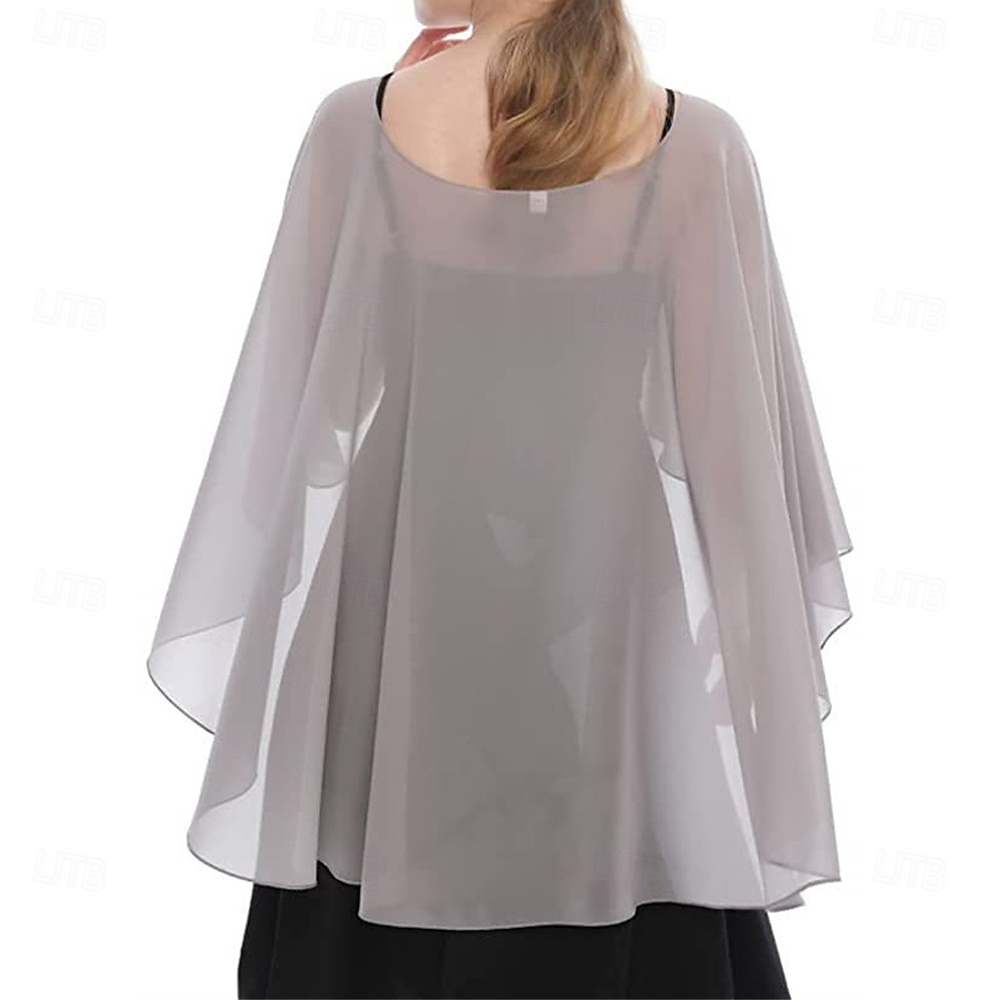 Écharpe Femme Élégant Sans manches Chiffon Boléros de Mariage Avec Couleur unie Pour Soirée Printemps & Été de 2025 ? $15.99 –P11