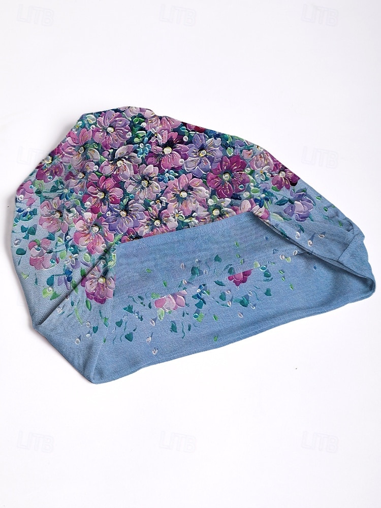 gorro leve e respirável para mulheres – boné folgado com estampa floral, chapéu elástico macio, pode ser usado como polaina de pescoço para uso casual, ao ar livre e quimio de 2025 por $11.99 –P8