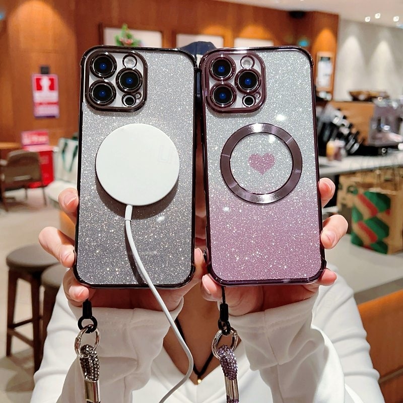 هاتف غطاء من أجل iPhone 17 Pro Max 17 Air 16 15 14 Pro Max Plus 16e 13 12 Pro Max غطاء خلفي مغناطيس دعم الشحن اللاسلكي مع رباط المعصم مكتب  /  الأعمال TPU الطلاء 2025 - $14.99 –P8